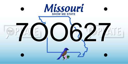 7OO627 Missouri License Plate