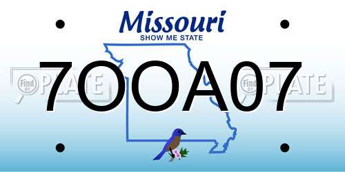 7OOA07 Missouri License Plate