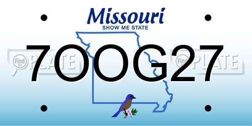 7OOG27 Missouri License Plate