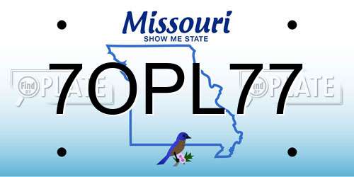 7OPL77 Missouri License Plate
