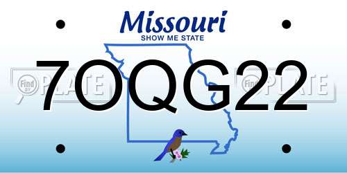 7OQG22 Missouri License Plate