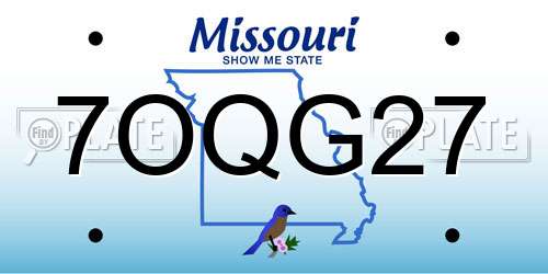 7OQG27 Missouri License Plate