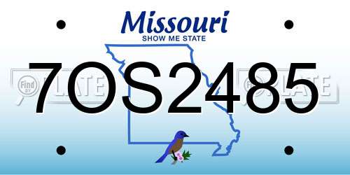 7OS2485 Missouri License Plate
