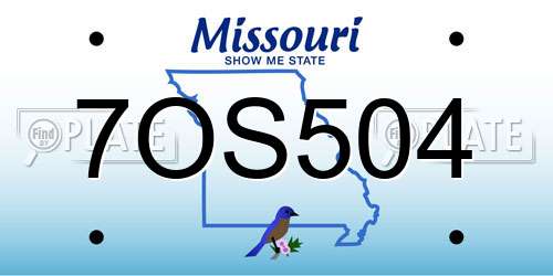 7OS504 Missouri License Plate