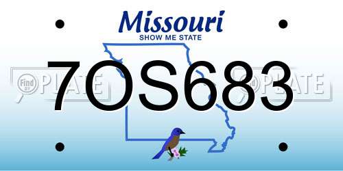 7OS683 Missouri License Plate