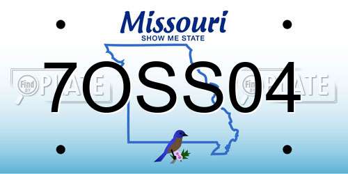 7OSS04 Missouri License Plate