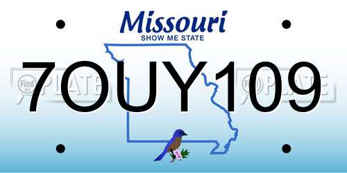 7OUY109 Missouri License Plate