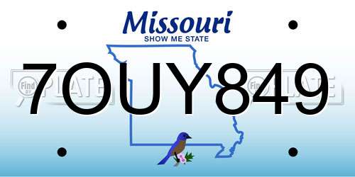 7OUY849 Missouri License Plate