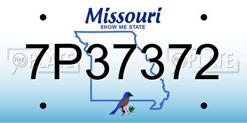 7P37372 Missouri License Plate