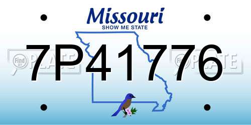 7P41776 Missouri License Plate