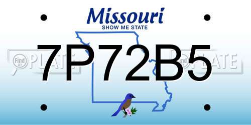 7P72B5 Missouri License Plate