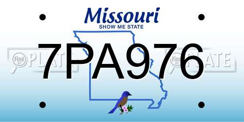 7PA976 Missouri License Plate