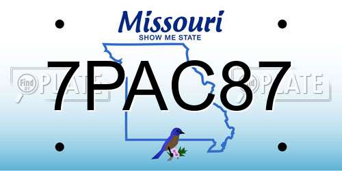 7PAC87 Missouri License Plate