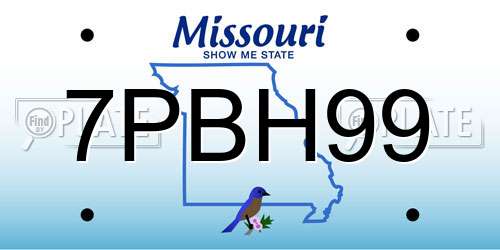 7PBH99 Missouri License Plate