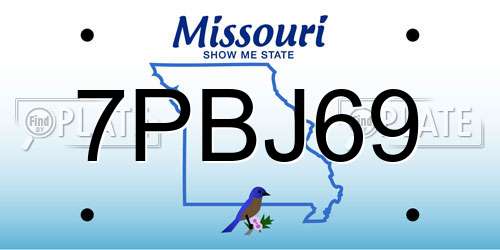 7PBJ69 Missouri License Plate