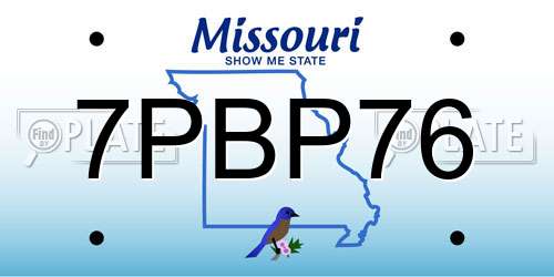 7PBP76 Missouri License Plate