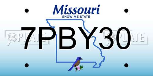 7PBY30 Missouri License Plate