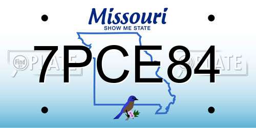 7PCE84 Missouri License Plate