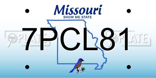 7PCL81 Missouri License Plate