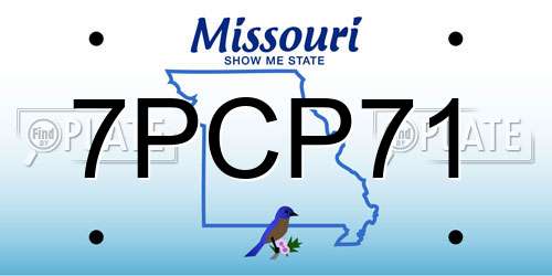 7PCP71 Missouri License Plate