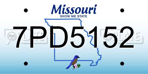 7PD5152 Missouri License Plate