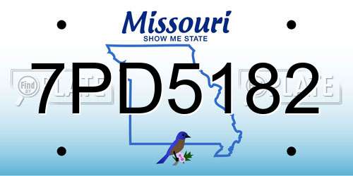 7PD5182 Missouri License Plate