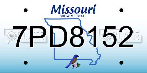 7PD8152 Missouri License Plate