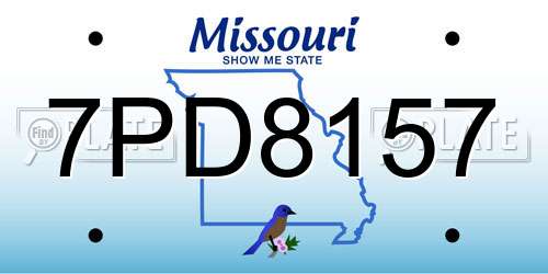 7PD8157 Missouri License Plate