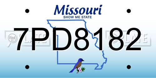 7PD8182 Missouri License Plate
