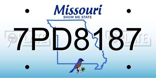 7PD8187 Missouri License Plate