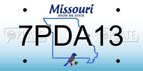 7PDA13 Missouri License Plate