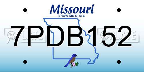 7PDB152 Missouri License Plate