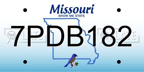 7PDB182 Missouri License Plate