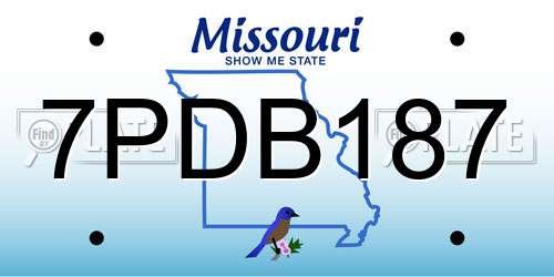 7PDB187 Missouri License Plate