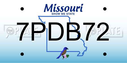 7PDB72 Missouri License Plate