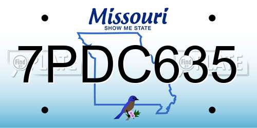 7PDC635 Missouri License Plate