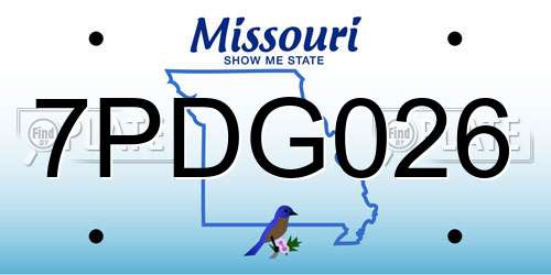 7PDG026 Missouri License Plate
