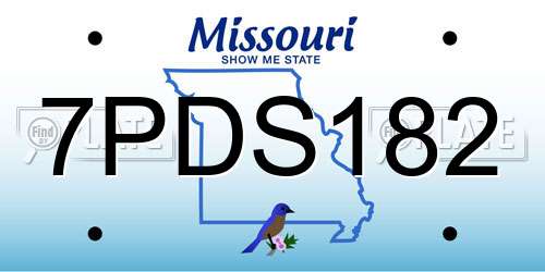 7PDS182 Missouri License Plate