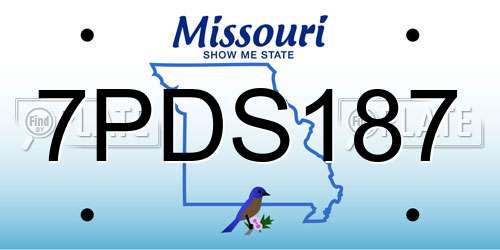 7PDS187 Missouri License Plate