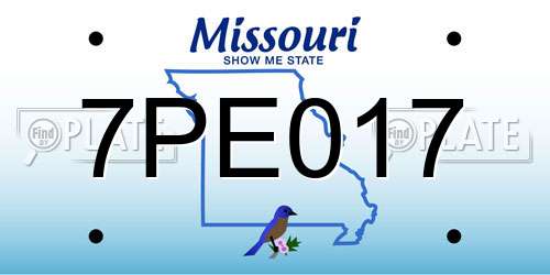 7PE017 Missouri License Plate