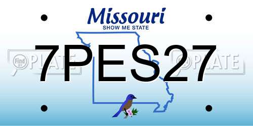 7PES27 Missouri License Plate