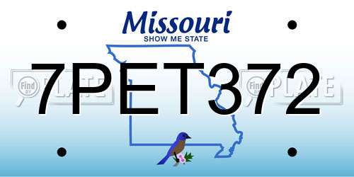 7PET372 Missouri License Plate