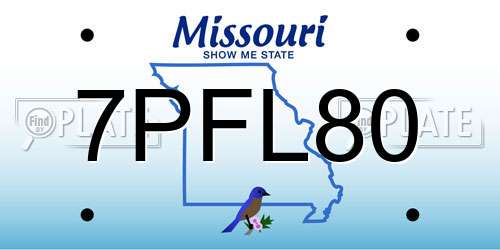 7PFL80 Missouri License Plate