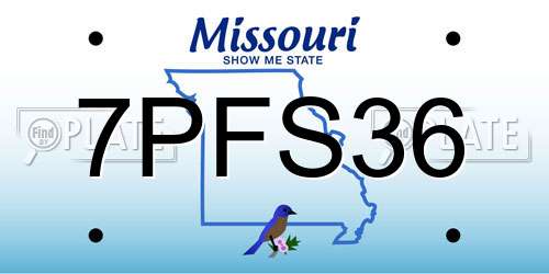 7PFS36 Missouri License Plate