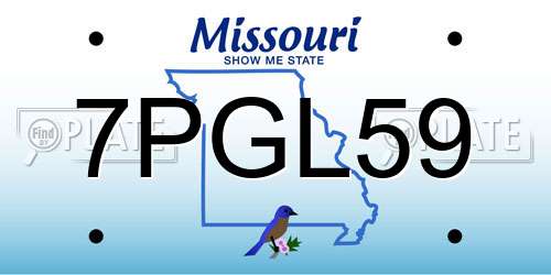 7PGL59 Missouri License Plate