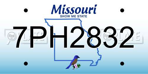 7PH2832 Missouri License Plate