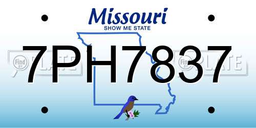 7PH7837 Missouri License Plate