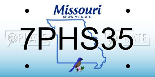 7PHS35 Missouri License Plate
