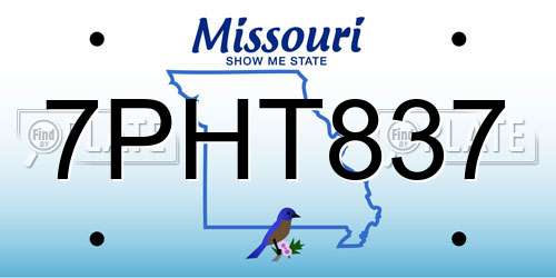 7PHT837 Missouri License Plate