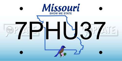 7PHU37 Missouri License Plate